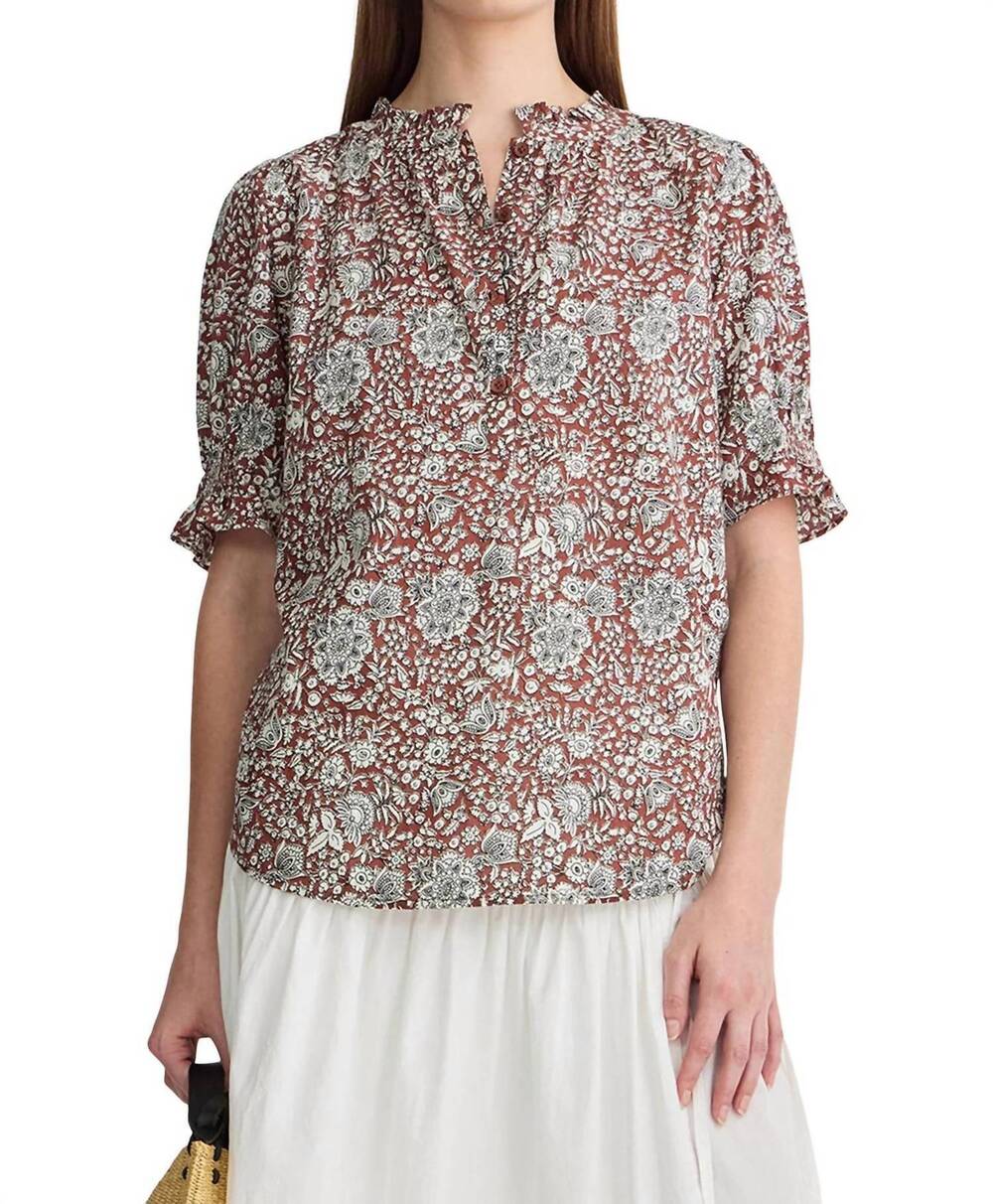 NEW APIECE APART women's los altos top in clay floral